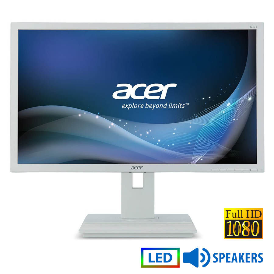 65764_1 Used (A-) Monitor B246HL LED/Acer/24\"FHD/1920x1080/Wide/White/w/Speakers/Grade A-/D-SUB & DVI-D - Image 1