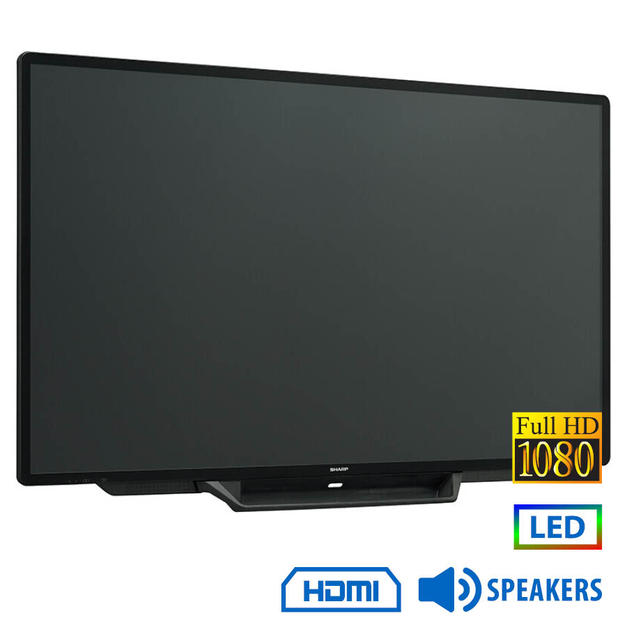97355_1 Used Signage Display Touchscreen PN-80TC3 LED/Sharp/80\"FHD/1920x1080 FHD/Wide/Black/w/Speakers & PEN - Image 1