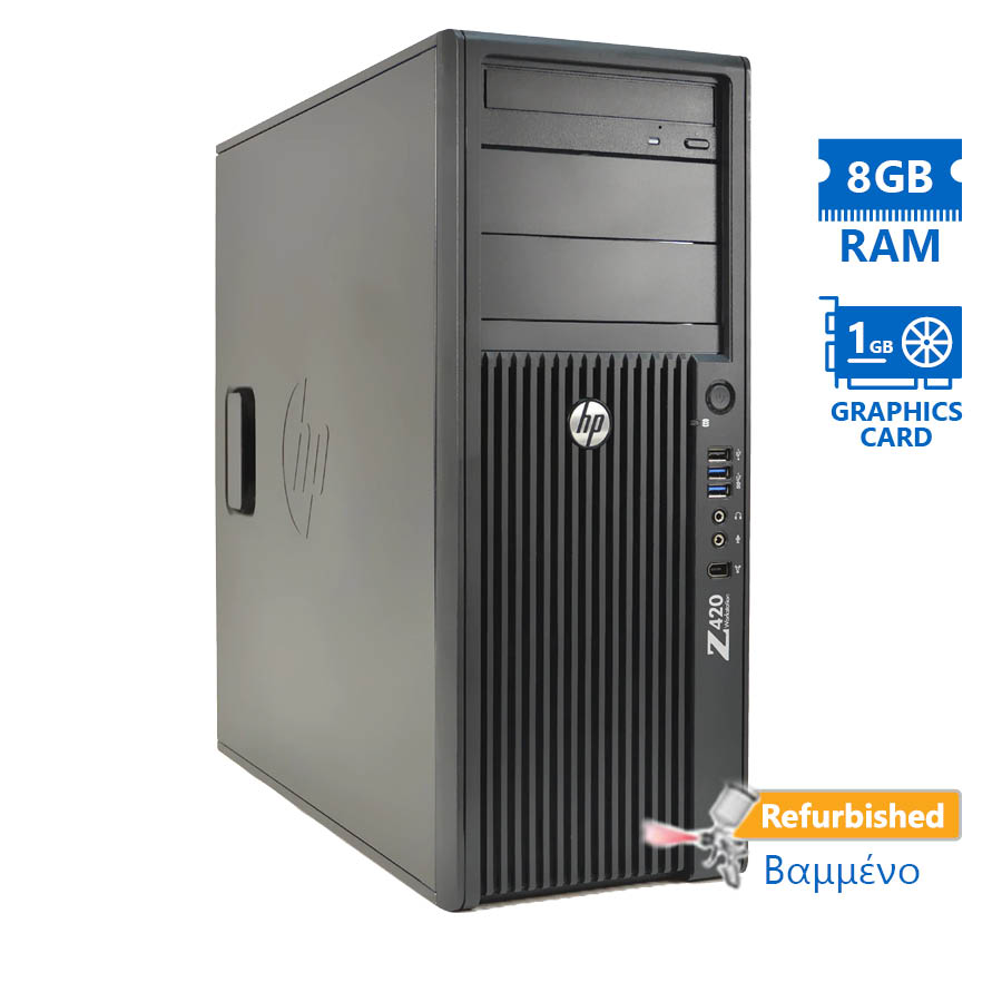 100377_1 HP Z420 Tower Xeon E5-1603(4-Cores)/8GB DDR3/500GB/Nvidia 1GB/DVD/7P Grade A+ Workstation Refurbishe - Image 1