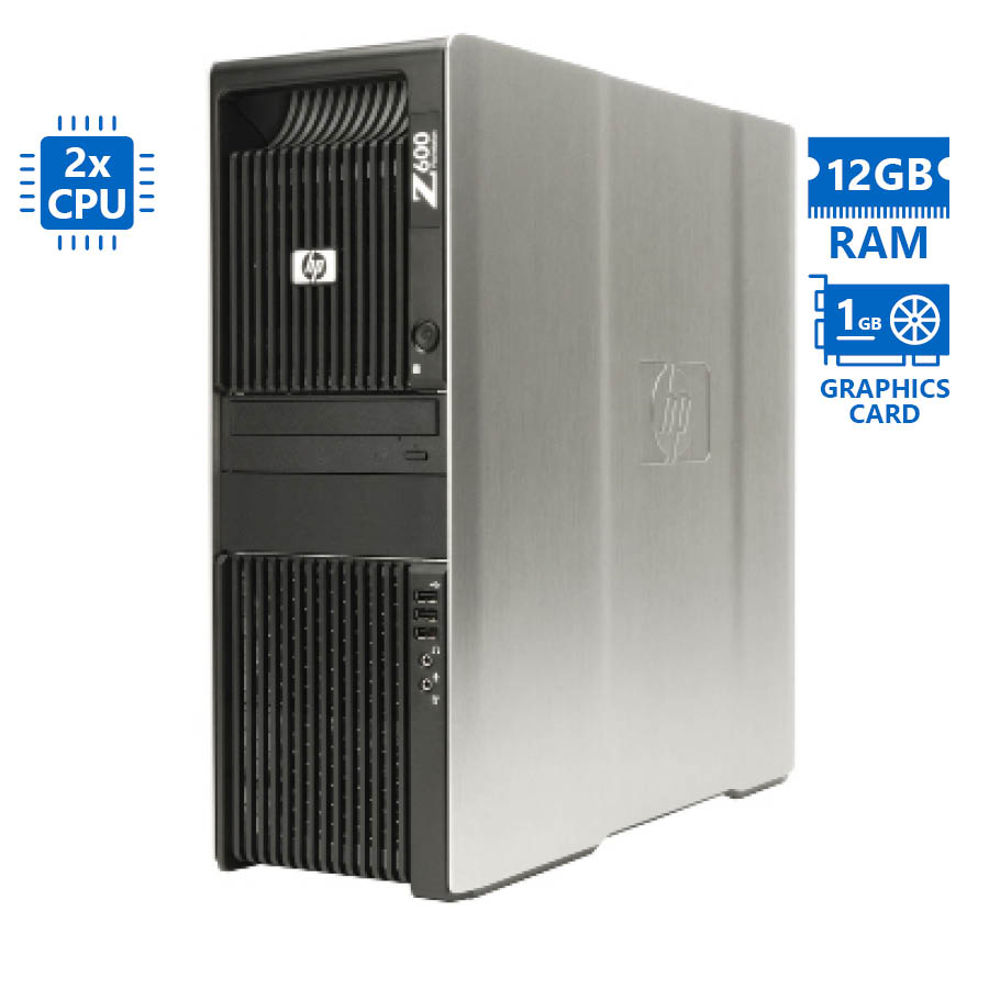100819_1 HP Z600 Tower Xeon 2x X5650(6-Cores)/12GB DDR3/500GB/Nvidia 1GB/DVD/7P Grade A Workstation Refurbish - Image 1