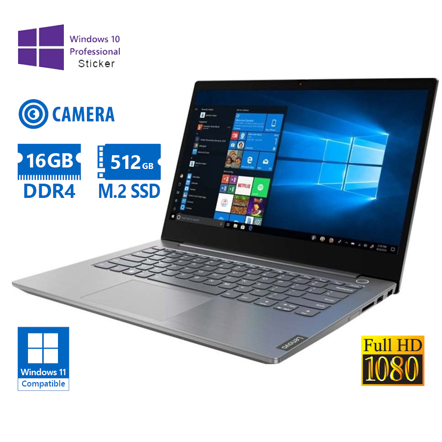 100976_1 Lenovo (A-) ThinkBook 14-IIL i7-1065G7/14``FHD/16GB DDR4/512GB M.2 SSD/No ODD/Camera/10P Grade A- Re - Image 1