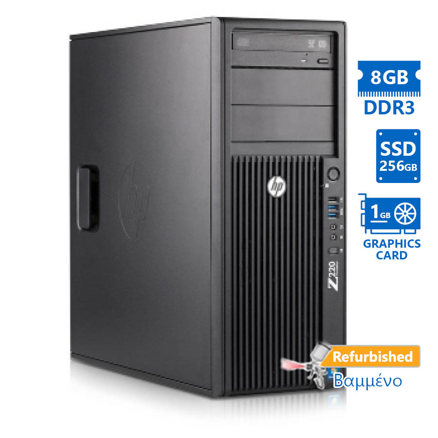 101659_1 HP Z220 Tower Xeon E3-1225v2/8GB DDR3/256GB SSD/Nvidia 1GB/DVD/7P Grade A+ Workstation Refurbished P - Image 1