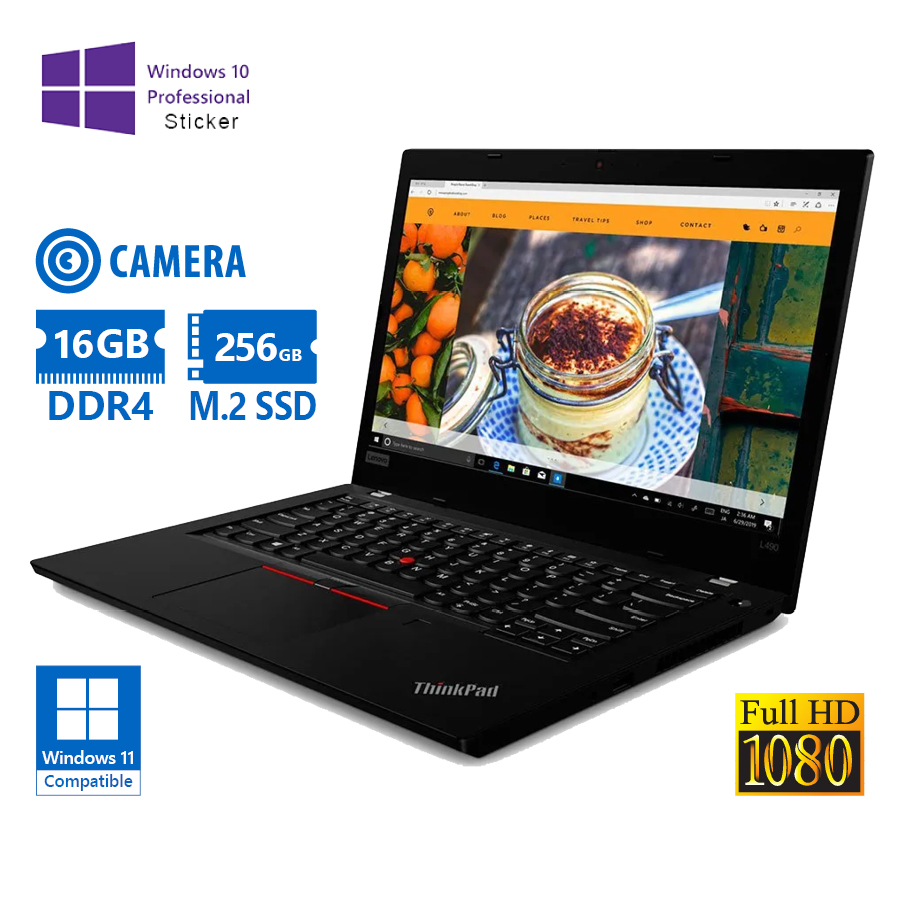 99867_1 Lenovo ThinkPad L490 i5-8265U/14``FHD/16GB DDR4/256GB M.2 SSD/No ODD/Camera/10P Grade A Refurbished - Image 1