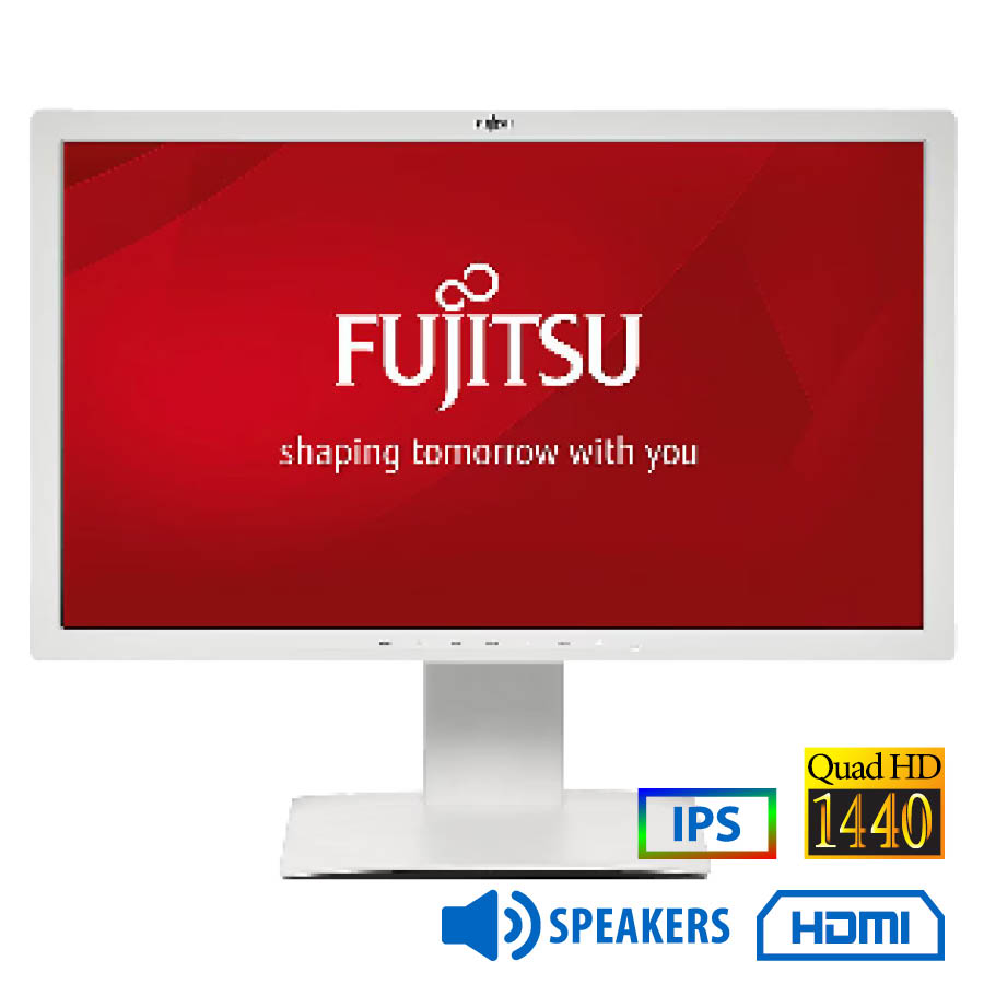 98803_1 Used (Α-) Monitor P27T-7 Q-LED/Fujitsu/27``QHD/2560x1440/Wide/White/w/Speakers/Grade A-/D-SUB & DVI- - Image 1