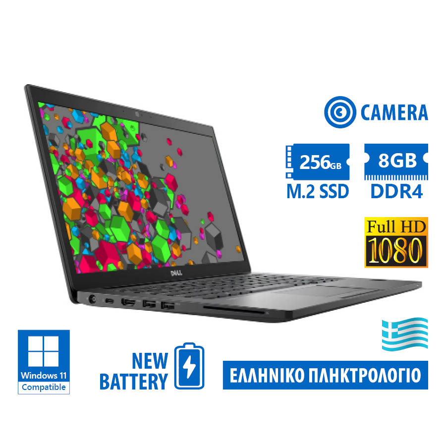 102216_1 Dell (A-) Latitude 7490 i5-8250U/14”FHD/8GB DDR4/256GB M.2 SSD/No ODD/Camera/New Battery/Grade A- Re - Image 1