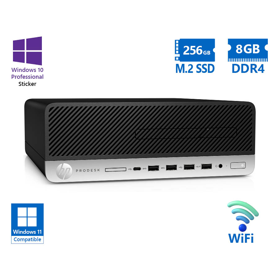 102238_1 HP (A-) 600G5 SFF WiFi i7-9700/8GB DDR4/256GB M.2 SSD/No ODD/10P Grade A- Refurbished PC - Image 1