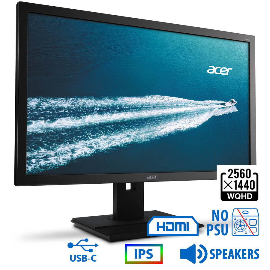 94195_1 Used Monitor B276HUL IPS LED/Acer/27``WQHD/2560x1440/Wide/Black/w/Speakers/No PSU/DP & HDMI & USB Ty - Image 1