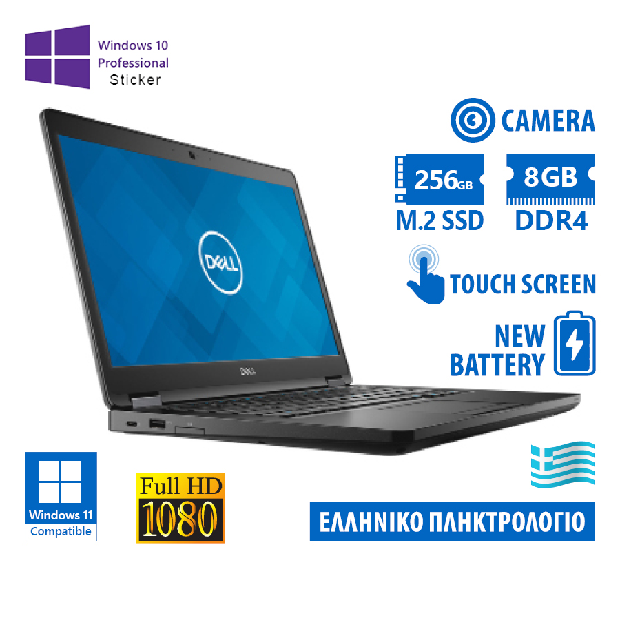 101560_1 Dell (A-) Latitude 5490 i7-8650U/14``FHD Touchscreen/8GB DDR4/256GB M.2 SSD/No ODD/Camera/New Batter - Image 1