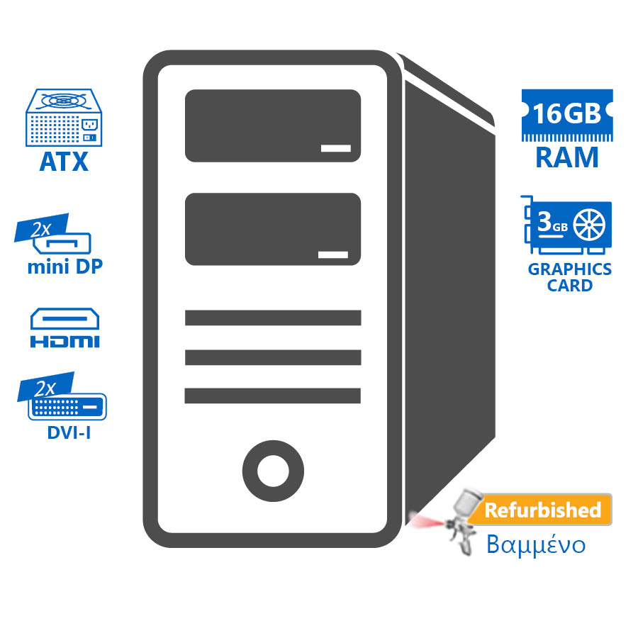 102313_1 OEM Tower i5-4440/16GB DDR3/1TB/Nvidia 3GB/No ODD/Grade A+ Refurbished PC - Image 1