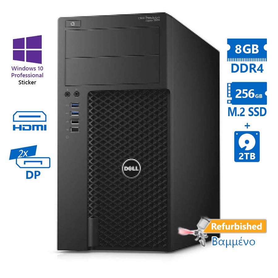 102338_1 Dell Precision 3620 Tower i7-6700/8GB DDR4/256GB M.2 SSD & 2TB/DVD/10P Grade A+ Refurbished PC - Image 1